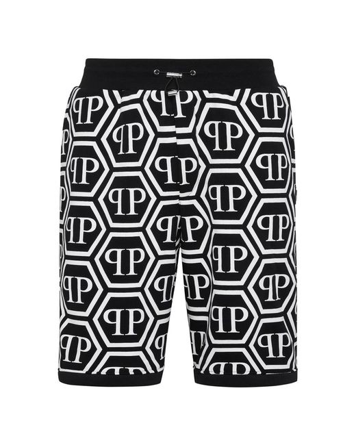 Philipp Plein Jogging Shorts Monogram in het Black voor heren