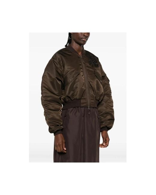 CECILIE BAHNSEN Brown Bomber Jackets