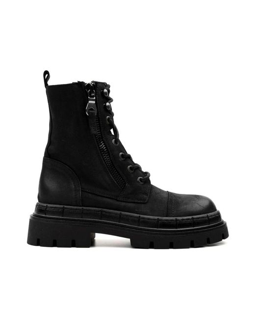 Zoe Black Lace-Up Boots