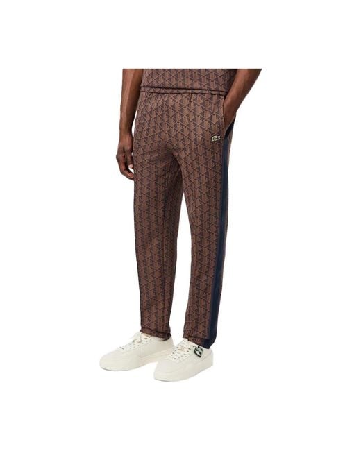 Lacoste Broeken ,Bruin ,Katoen Paris Monogram Trainingsbroeken in het Brown voor heren