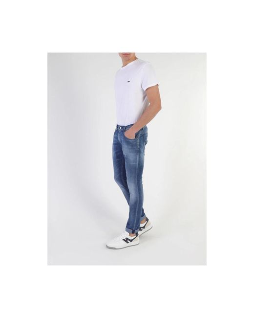 Dondup Skinny fit low waist hellblaue jeans in Blue für Herren