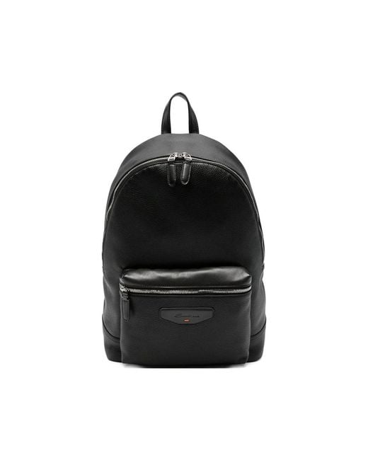 Santoni Black Backpacks for men