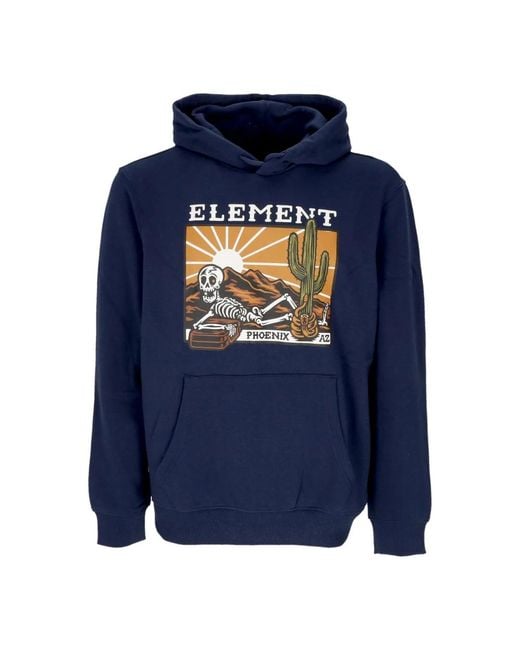 Element Hoodies & Sweatvesten ,Blauw ,Katoen Hoodie Met Kangoeroezak in het Blue voor heren