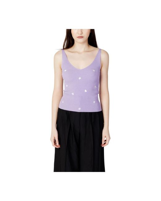 Sleeveless Tops Jacqueline De Yong de color Purple