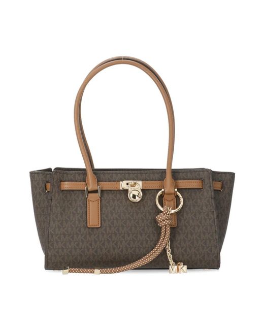 Michael Kors Brown Braune Schultertasche Mit Monogramm