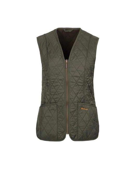Barbour Gewatteerde Olijf Fleece Liner Vest in het Green
