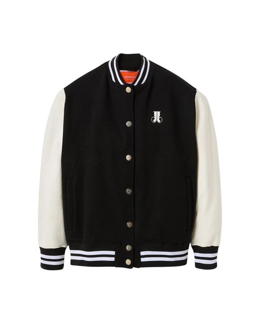 LaDoubleJ Embroidered Sisterhood Varsity Bomber in het Black