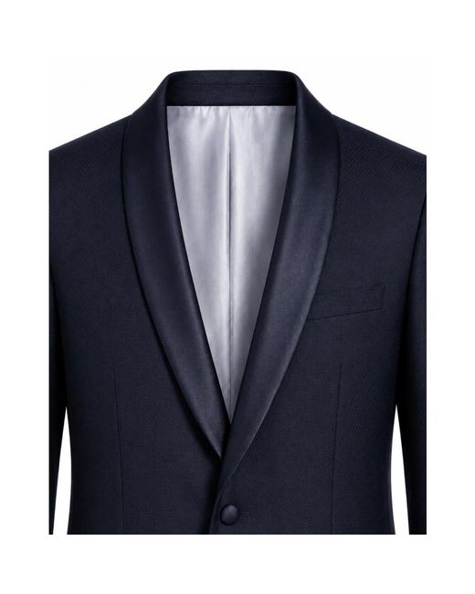 Paoloni Blue Single Breasted Suits for men