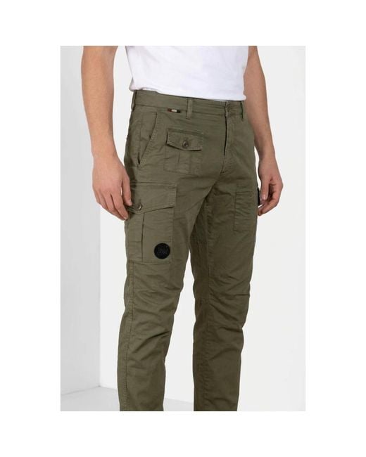 Mason's Green Slim-Fit Trousers for men