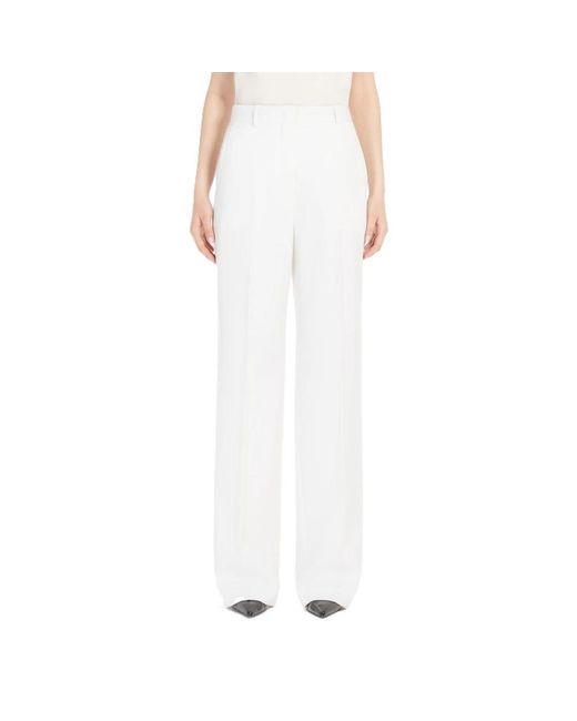 Max Mara Straight Trousers in het White