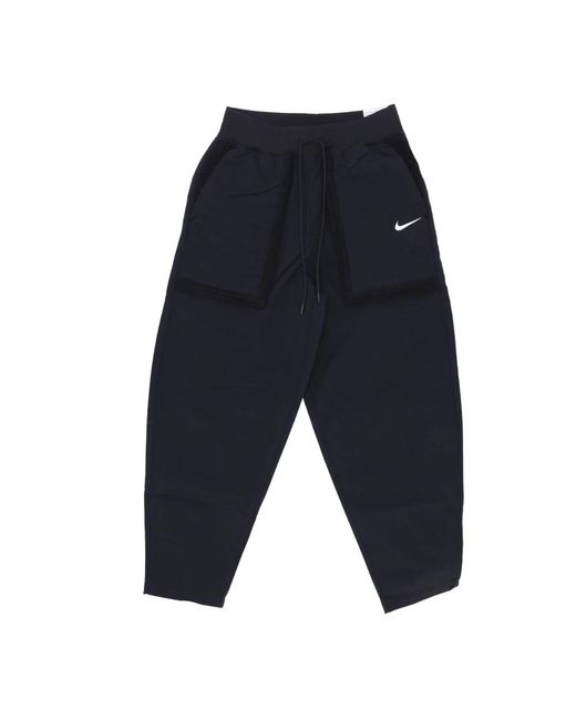 Nike Fitness ,Zwart ,Polyester Hoge Taille Broek Zwart/Wit in het Blue
