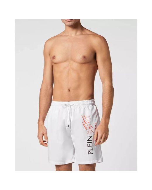 Philipp Plein Weiße badehose scratch modell in White für Herren