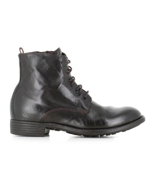 Officine Creative Black Lace-Up Boots