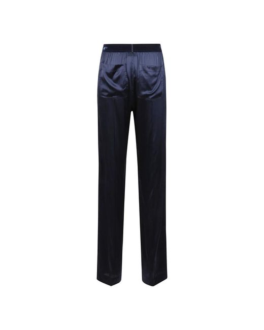 Tom Ford Zijden Satijnen Broek Met Relaxte Pasvorm in het Blue