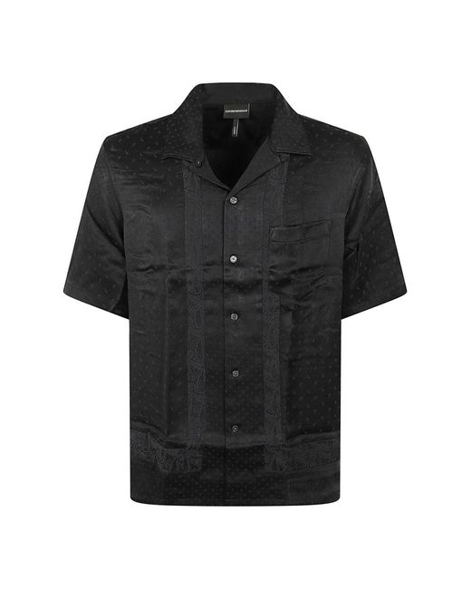 Emporio Armani Black Short Sleeve Shirts for men
