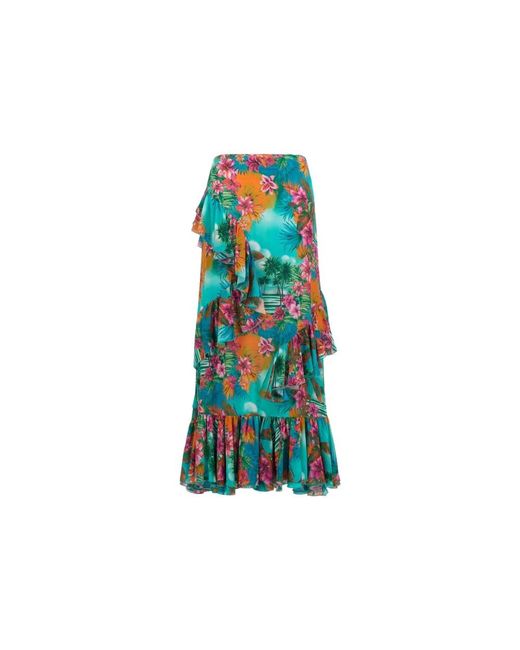 Roberto Cavalli Blue Maxi Skirts