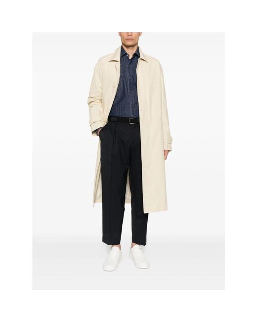 BRIGLIA Blue Straight Trousers for men