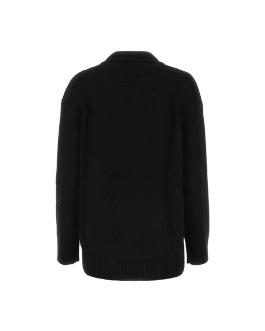 Jil Sander Truien & Vesten ,Zwart ,Zwarte Cashmere Blend Cardigan in het Black