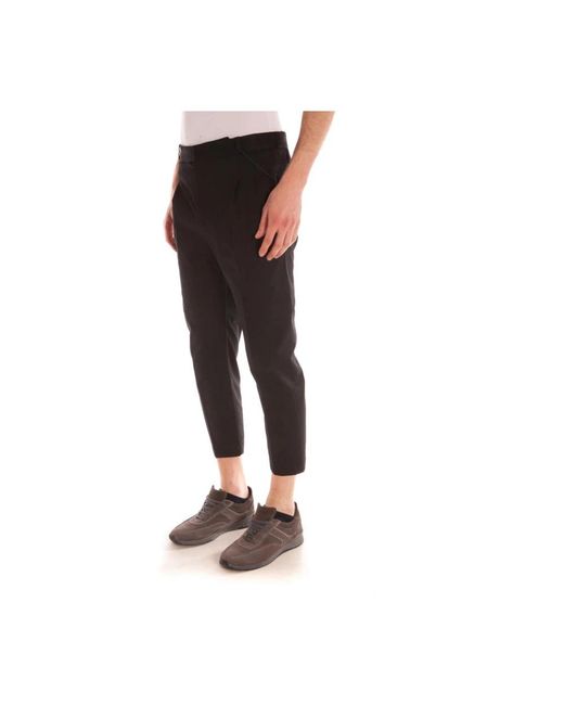 Daniele Alessandrini Black Cropped Trousers for men