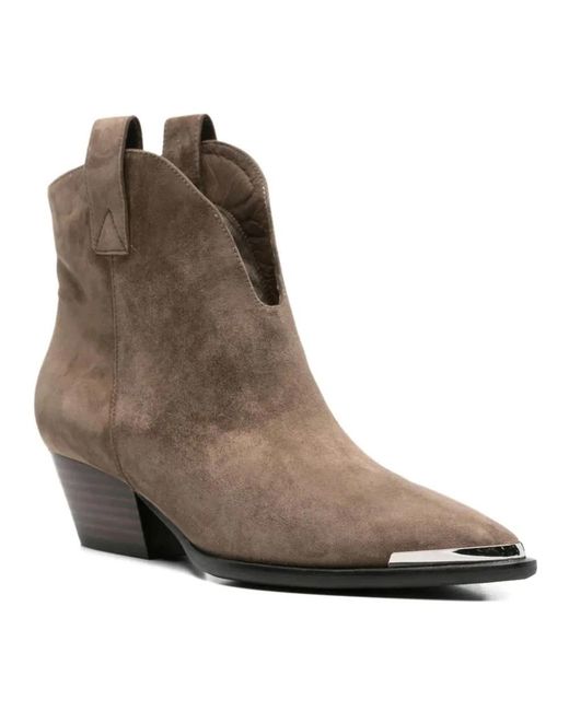 ADRIANNA FERETTI Brown Cowboy & Biker Boots
