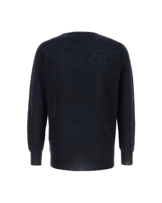 Auralee Blue Round-Neck Knitwear for men