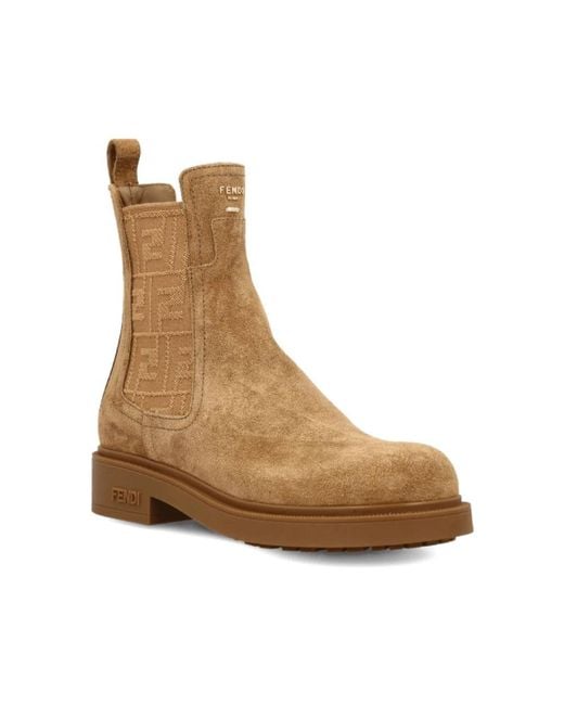 Fendi Brown Chelsea Boots