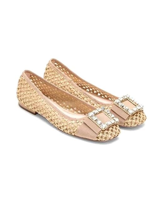 Roger Vivier Natural Ballerinas