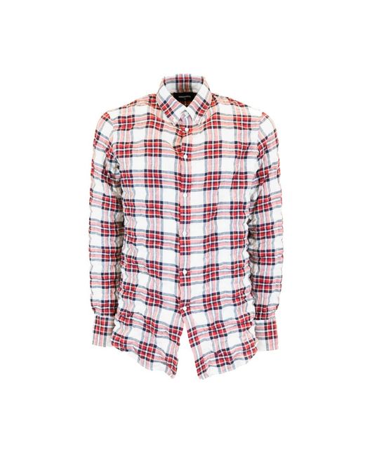 DSquared² Overhemden ,Veelkleurig ,Katoen Multicolour Camicia Shirt in het Red voor heren
