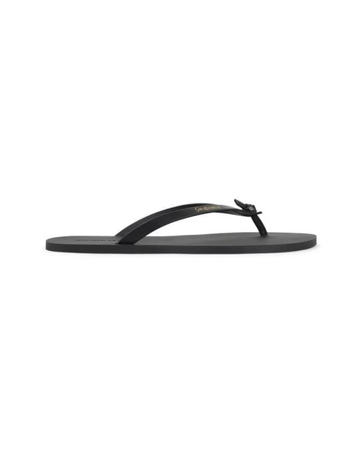 Saint Laurent Logo Pool Flip Flops in Blue für Herren