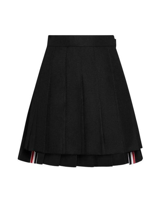 Thom Browne Geplooide Mini Rok in het Black