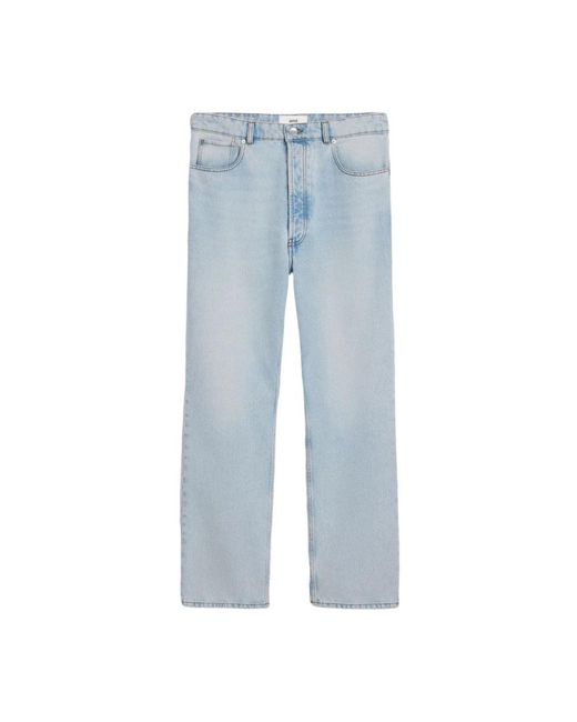 AMI Blue Straight Jeans for men