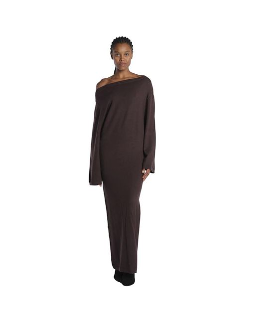 Birgitte Herskind Black Braunes boot-ausschnitt strickkleid