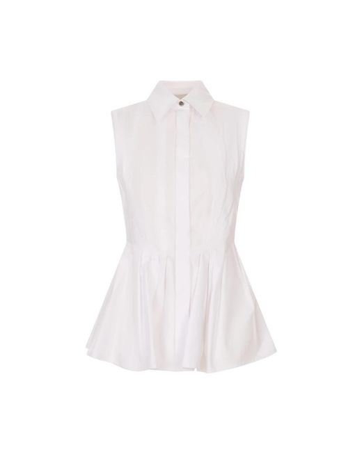 Sportmax White Sleeveless Tops
