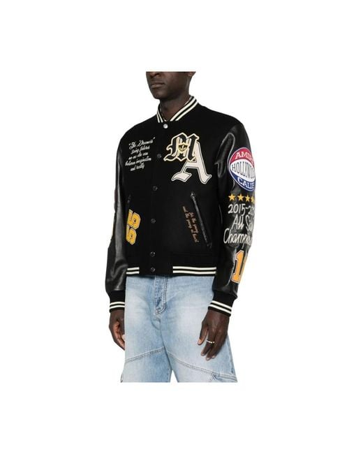 Amiri Black Bomber Jackets for men