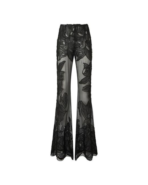 Alberta Ferretti Black Wide Trousers