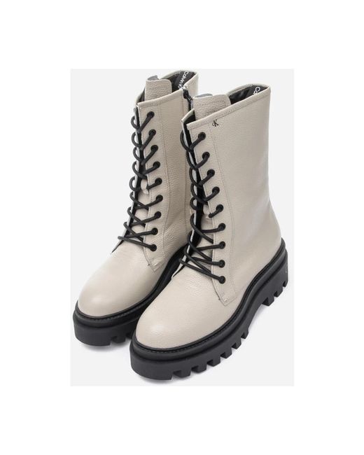 Calvin Klein Black Lace-Up Boots