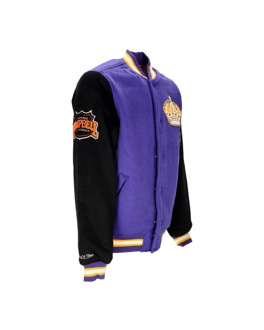 Mitchell & Ness Jassen ,Paars ,Wol Nhl Team Legacy Varsity Jacket Loskin in het Blue voor heren