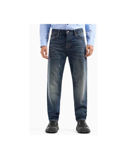ARMANI EXCHANGE Blue Straight Fit Jeans for men