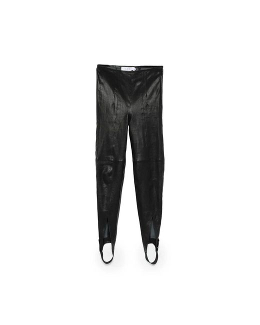 IRO Black Leather Trousers