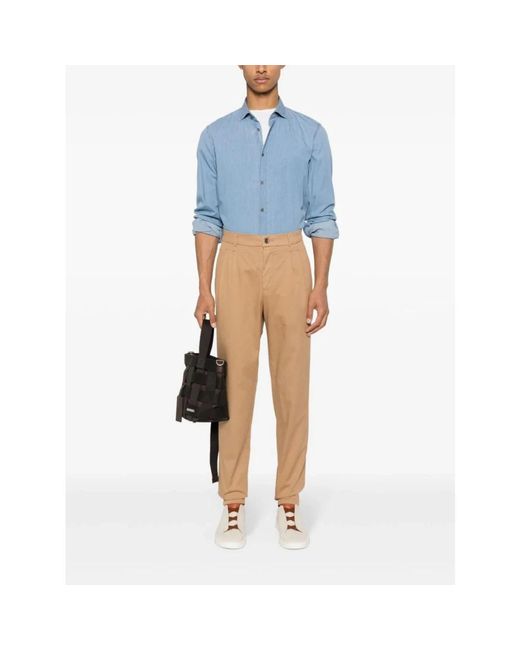 Peserico Broeken ,Bruin ,Katoen Katoenen Tapered Chino Broek in het Natural voor heren