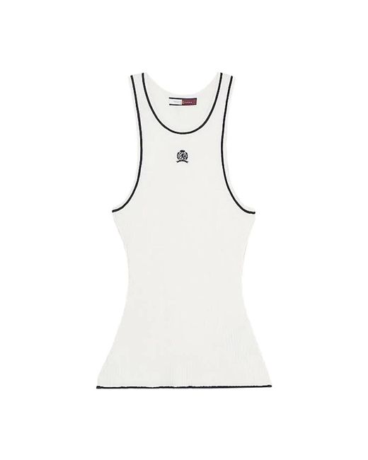 Tommy Hilfiger White Sleeveless Tops