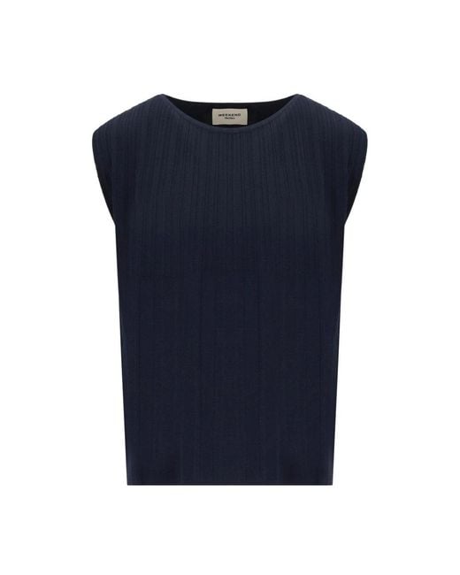 Weekend by Maxmara Blue Sleeveless Tops