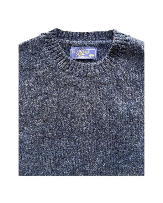Bl'ker Blue Round-Neck Knitwear for men