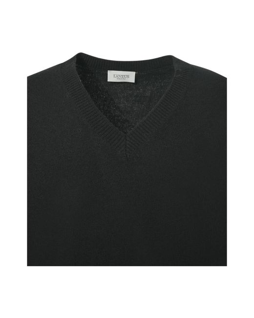 V-Neck Knitwear di Laneus in Black da Uomo