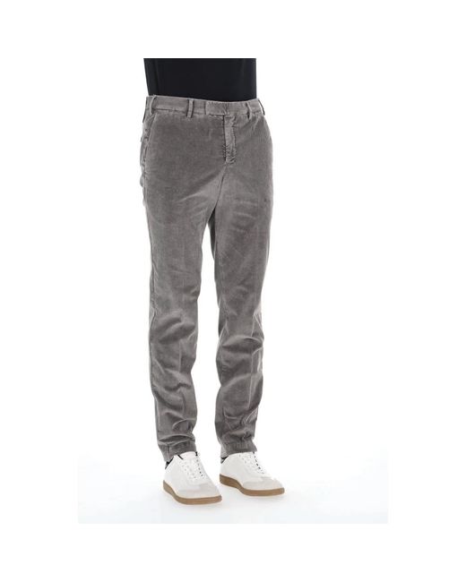 PT Torino Gray Slim-Fit Trousers for men