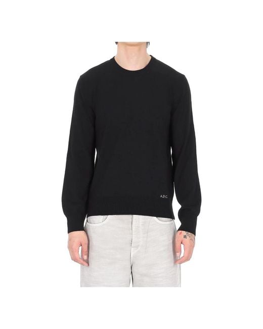 A.P.C. Black Round-Neck Knitwear for men