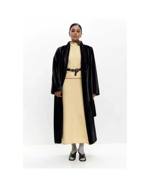 CESARE GASPARI Black Faux Fur Shearling Jackets