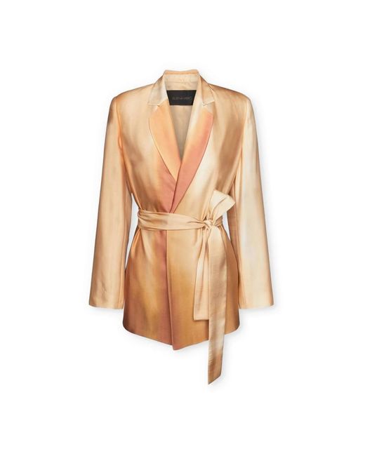 Elena Miro Brown Elegante Satinjacke