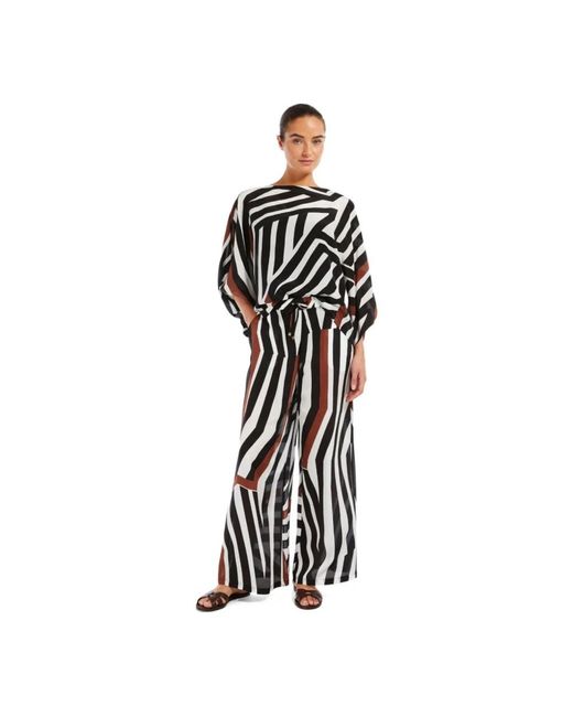Wide Trousers Max Mara de color Black