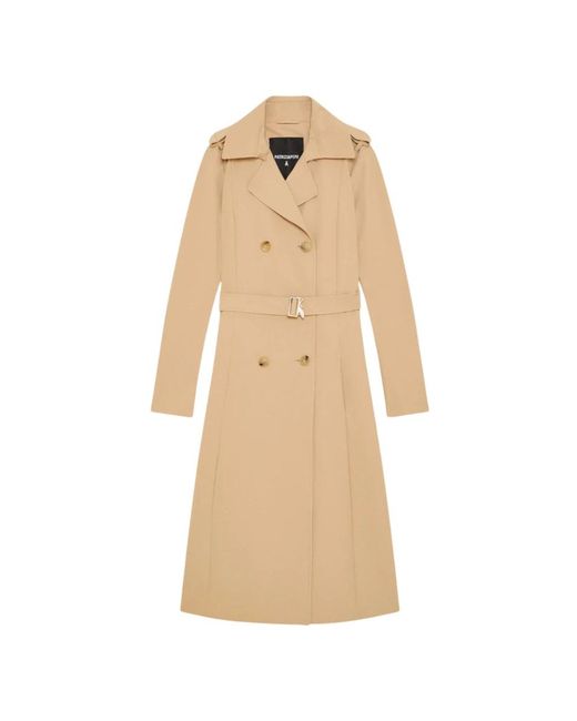Belted Coats Patrizia Pepe de color Natural